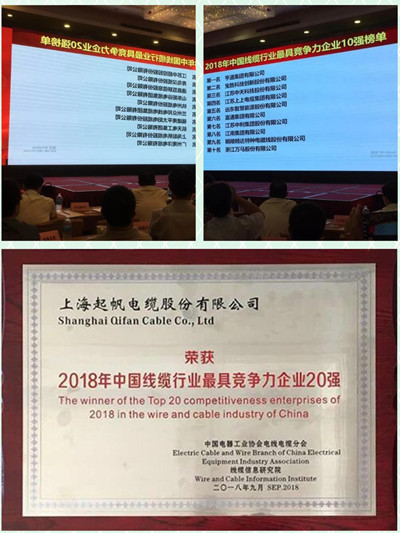 中国线缆行业最具竞争力20强_上海起帆电缆